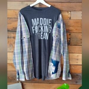 Upcycked Plaid Patchwork Shirt :